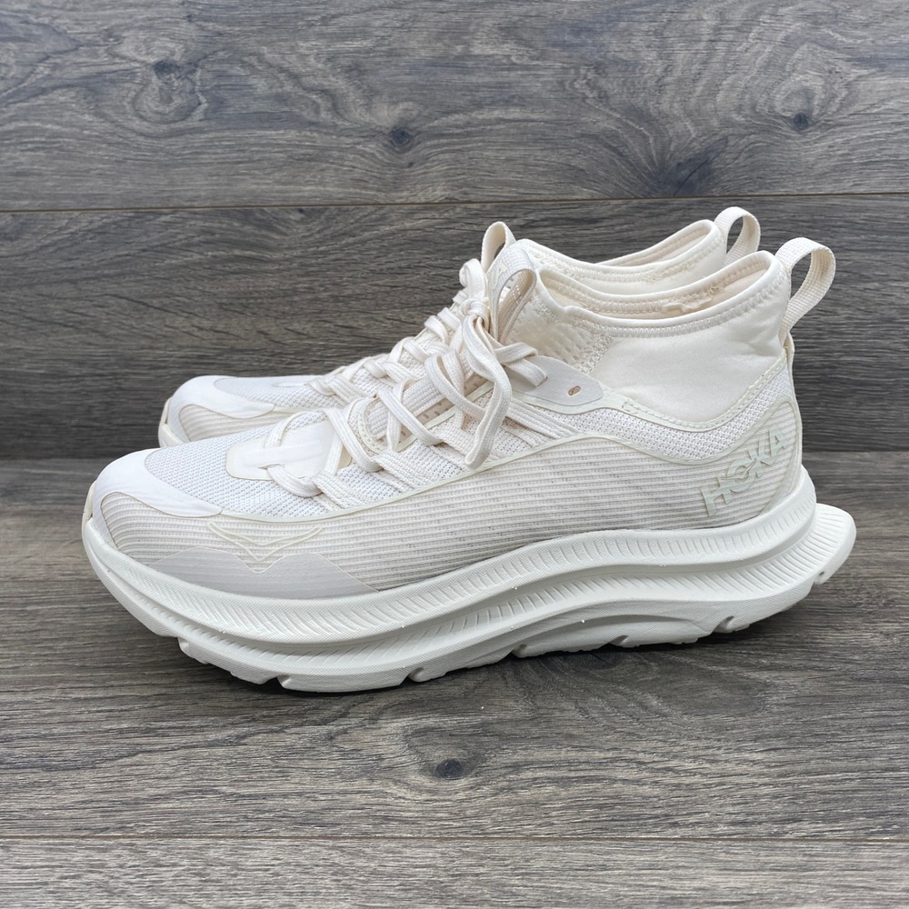 Hoka Kawana Mid Running Shoes Women 8.5 Eggnog White 1127241 Sneaker